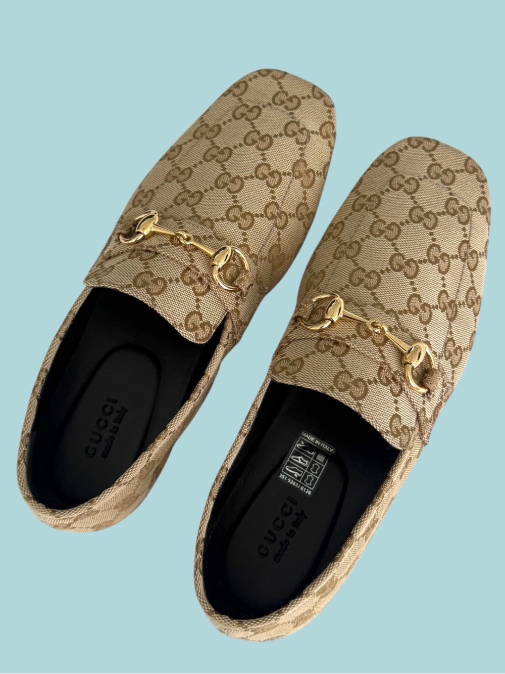 Gucci Denma woman’s Beige GG Canvas Horsebit Loafers